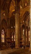 Arturo Ferrari Interior of Milan Cathedral Spain oil painting artist